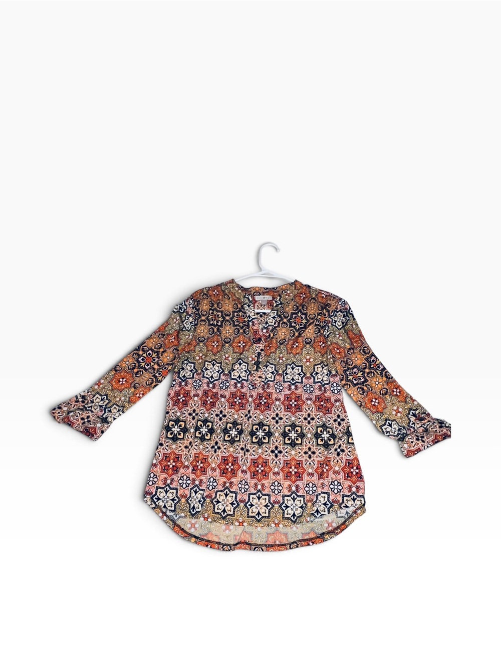 Roz & Ali Multi-Color Printed Long-Sleeve Tunic